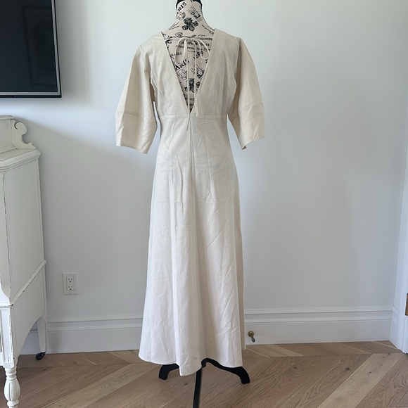 Commense Cotton and Linen Button Front Knotted Long Dress - Picture 6 of 13